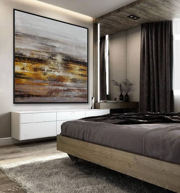 Oversized Brown Modern - hand-painted custom canvas art